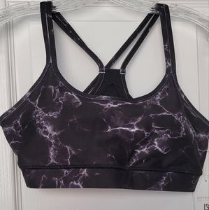 NWT! XL Buff Bunny Marble Sports Bra Black/Onyx